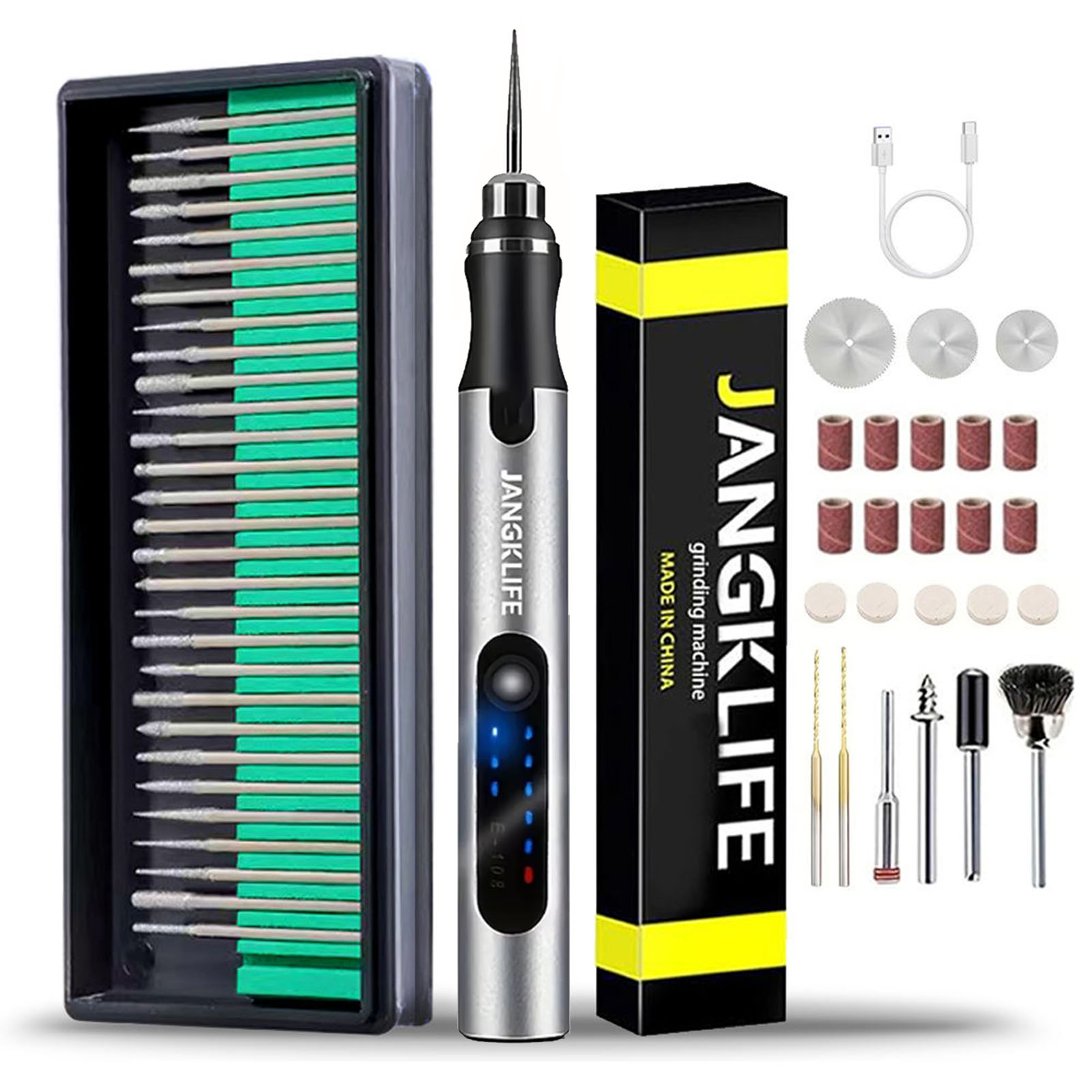 JANGKLIFE USB Cordless Rotary  - Cordless Rotary Tool Kit Accessories ulasan dan harga