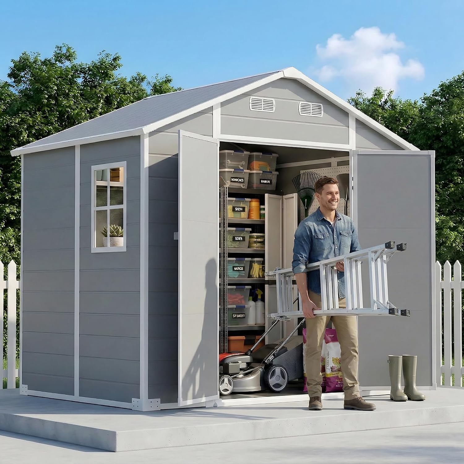 8x6 FT Outdoor Storage Shed wi - Garden Tools ulasan dan harga