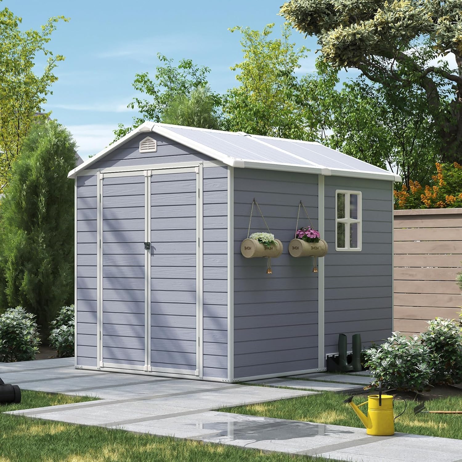 6x8 FT Outdoor Storage Shed Re - Garden Tools ulasan dan harga