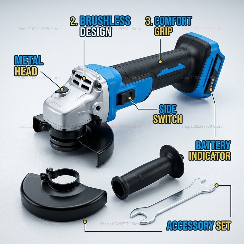Cordless Brushless Angle Grind - Brushless Angle Grinder Battery Powered ulasan dan harga