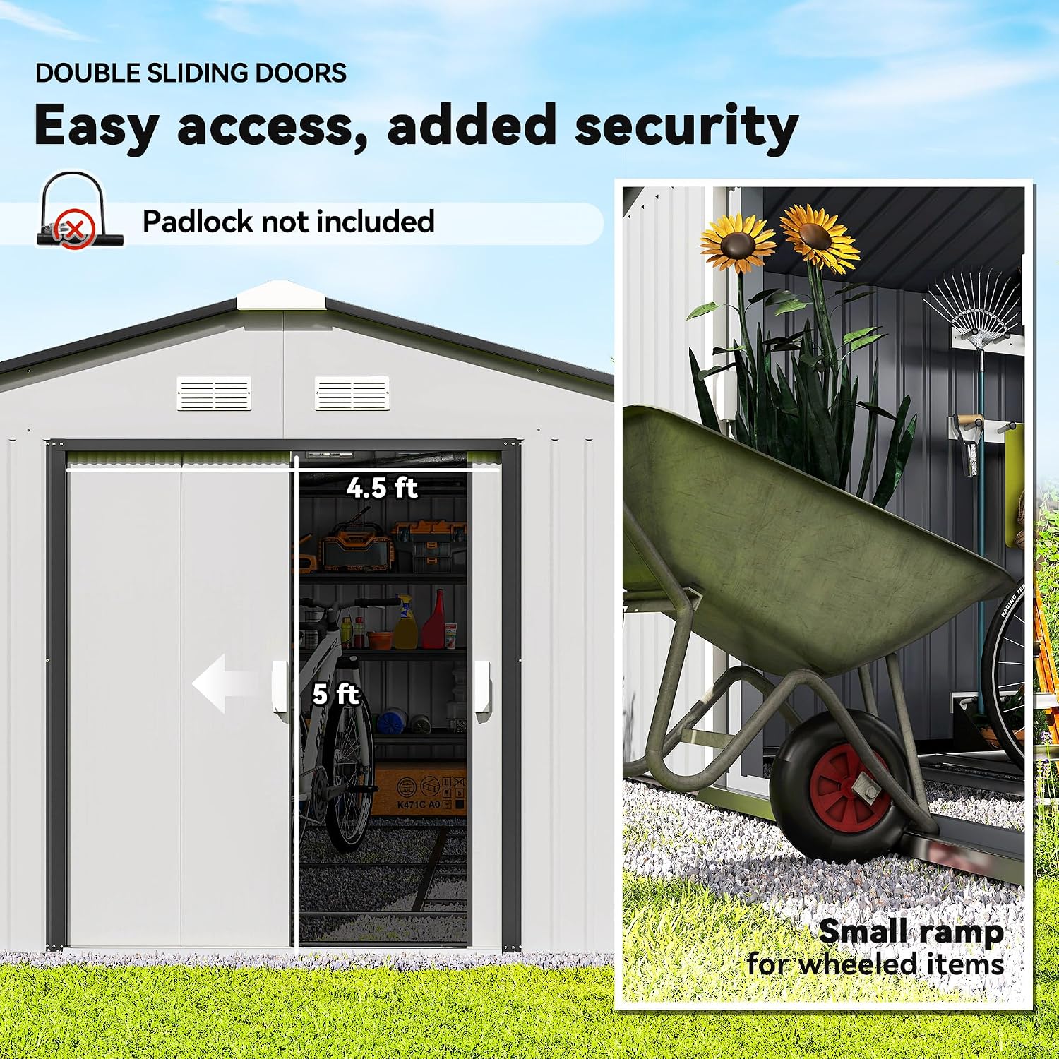 11x13ft Outdoor Storage Shed M - Garden Tools ulasan dan harga