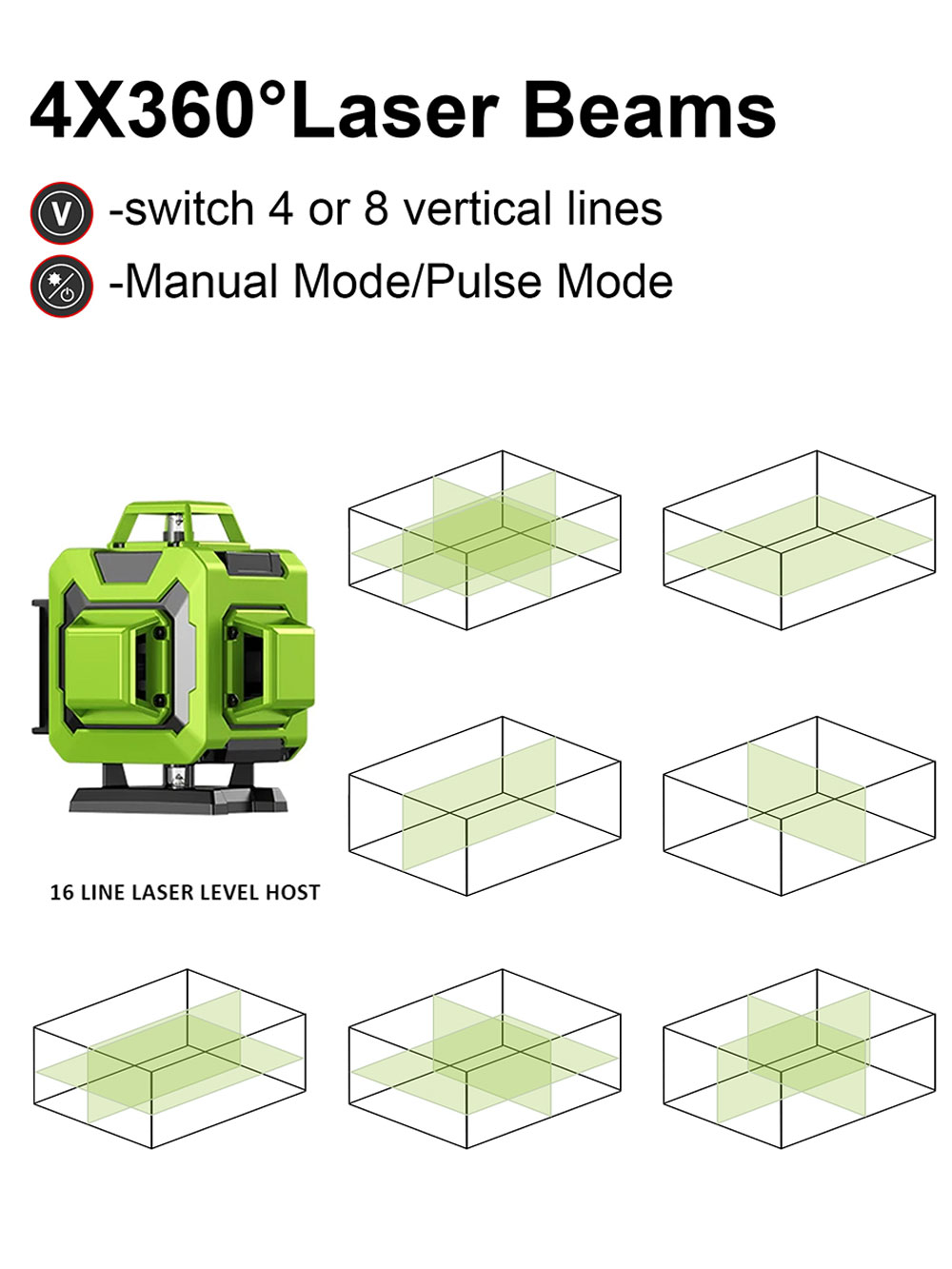 LFINE 4D  16 Lines 360 Self-le - Laser Level 16 Lines 4D Green ulasan dan harga
