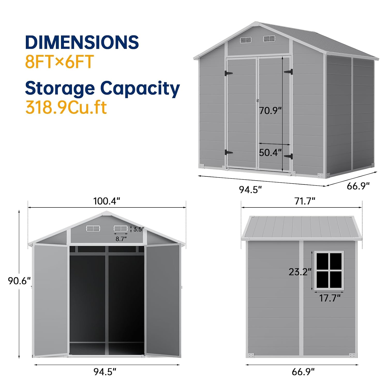 8×6 FT Outdoor Storage Shed wi - Garden Tools ulasan dan harga