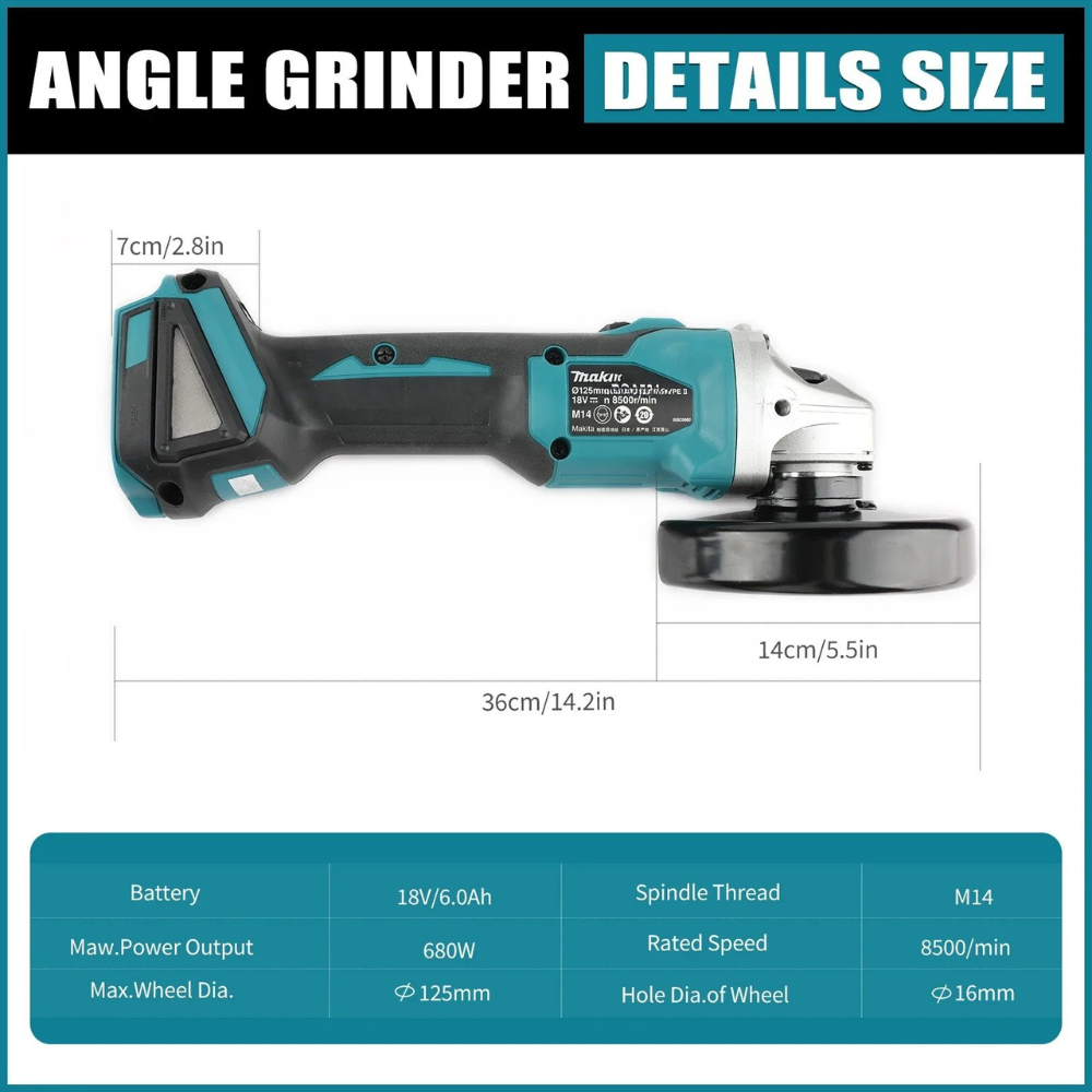 Makita DGA404 125mm 18V Brushl - Brushless Angle Grinder Battery Powered ulasan dan harga
